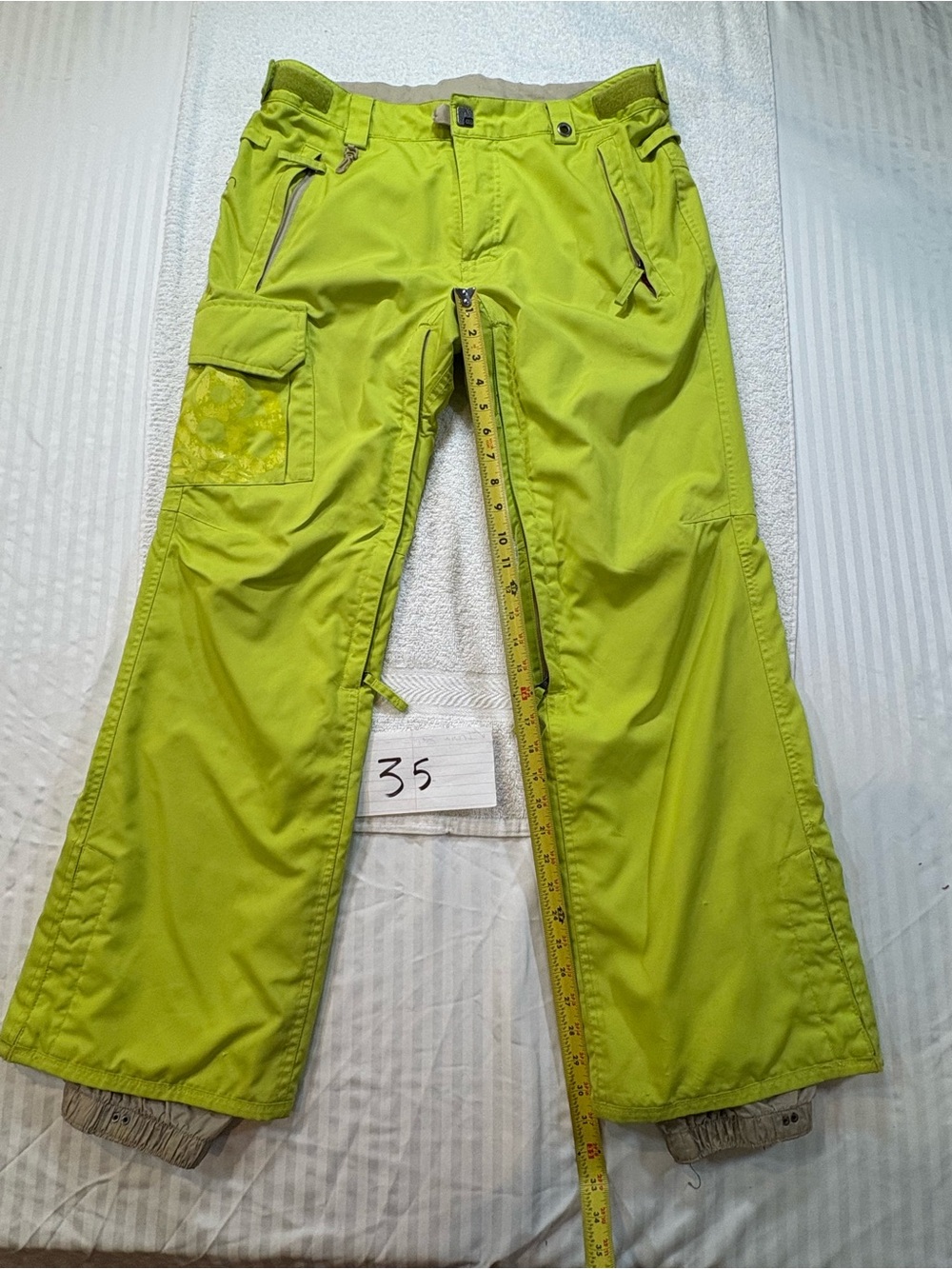 686 Mannual Neon Lime Green Snowboard Pants L